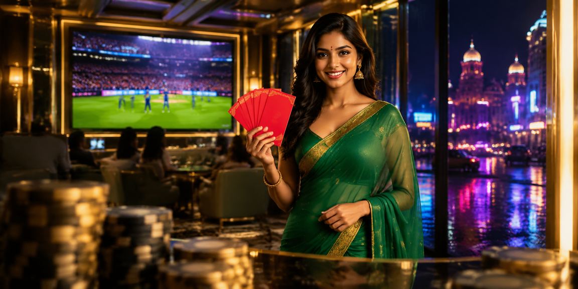 Indian woman betting on cricket enjoying festival atmosphere