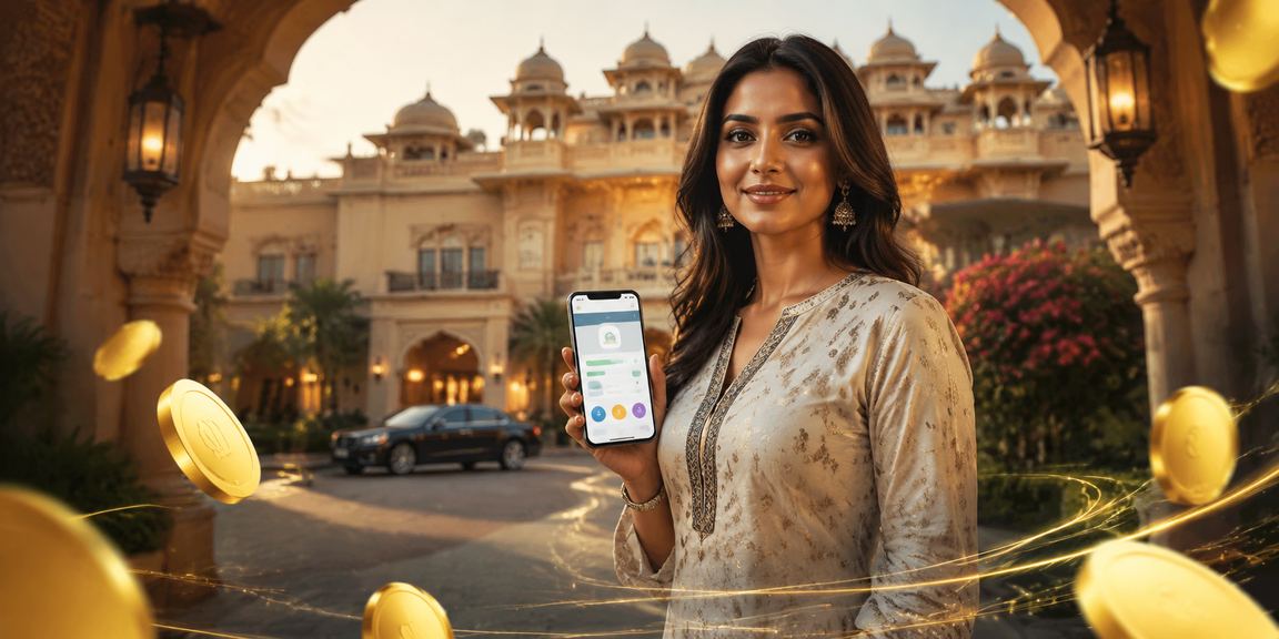 Indian woman preparing to place a bet on sports